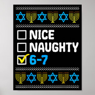 Póster Hanukkah Bien Malo 6 7 Seis Siete Niño Niña Niños
