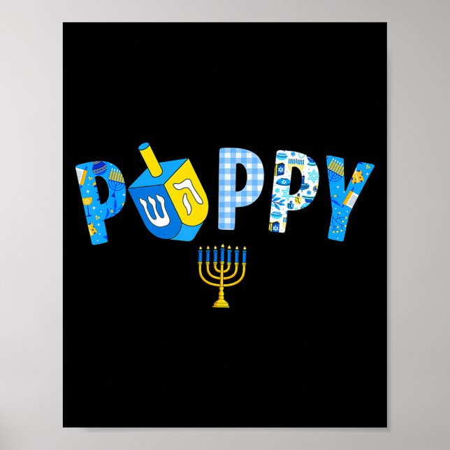 Póster Hanukkah Dreidel Matching Family Party Pajama Ppy  (Frente)