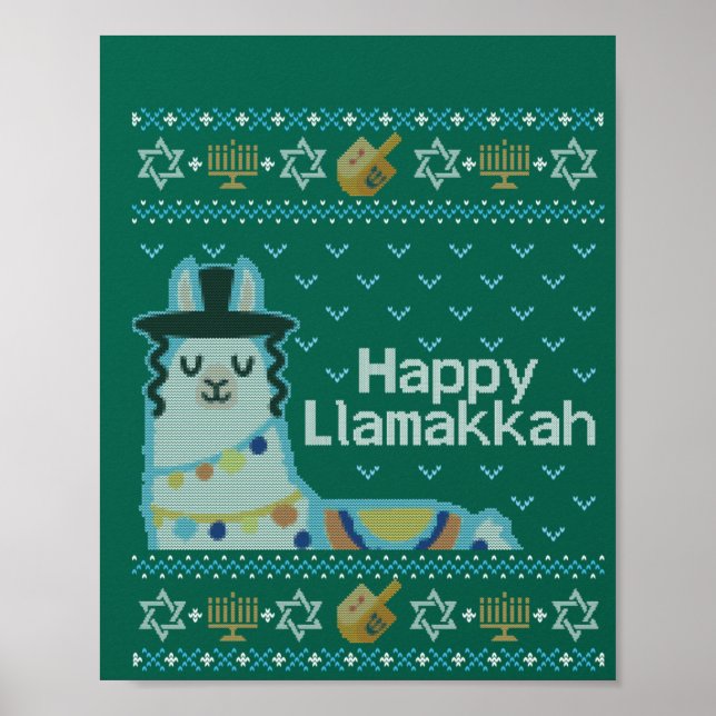 Póster Hanukkah Llama Llamakkah (Frente)