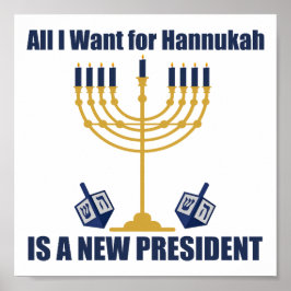 Póster Hanukkah político judío anti Trump