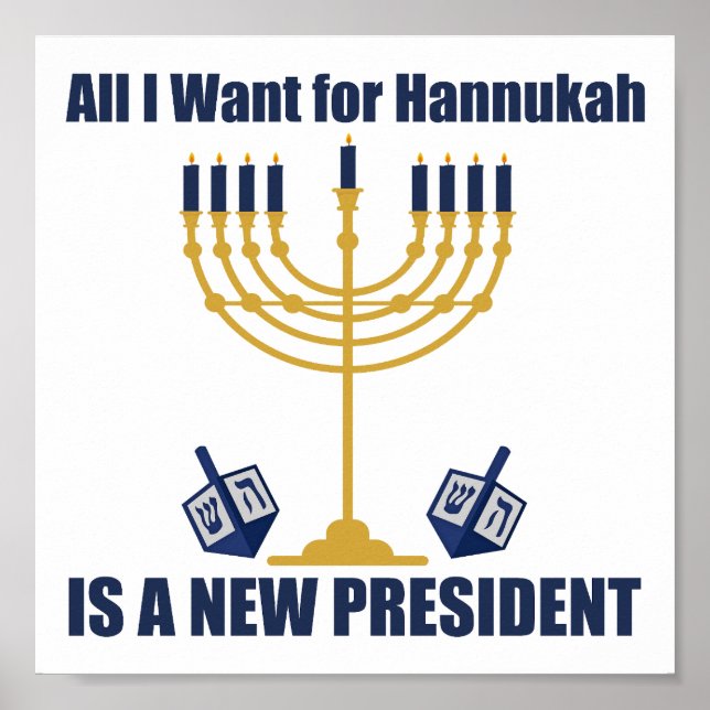 Póster Hanukkah político judío anti Trump (Frente)