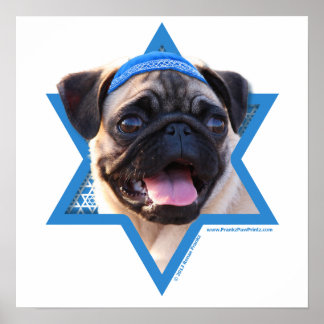 Póster Hanukkah Star of David - Pug