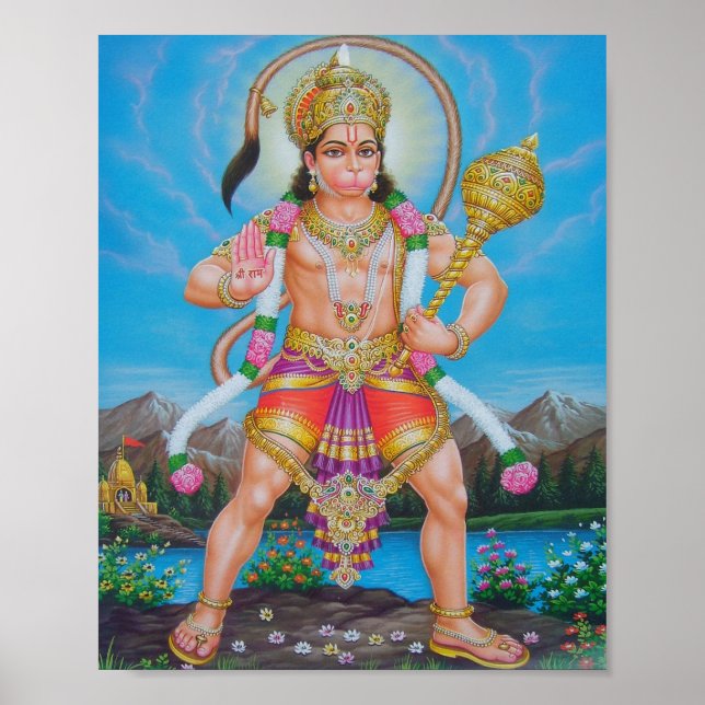 Póster Hanuman, dios indio