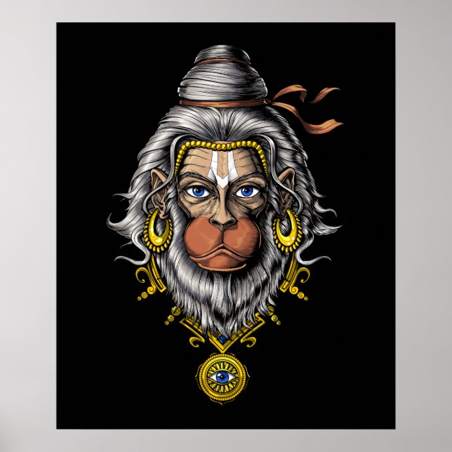 Póster Hanuman Hinduismo God (Frente)