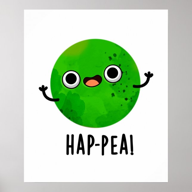 Póster Hap-pea Funny Happy Pea Pun (Frente)