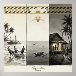 Póster Hapon Na-End of Day Filipinas Sumi-e