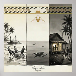 Póster Hapon Na-End of Day Filipinas Sumi-e