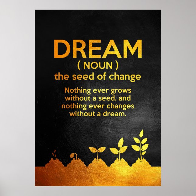 Póster Happiness Quote Dream Definition (Frente)