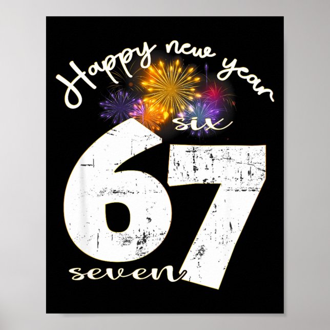 Póster Happy 2026 New Year's Eve Party 67 Six Seven Meme  (Frente)