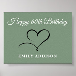 Póster Happy 60th Birthday Poster with Custom Text Option