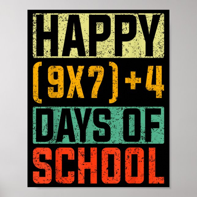 Póster Happy 67 Days Of School Math Teacher Students Six  (Frente)