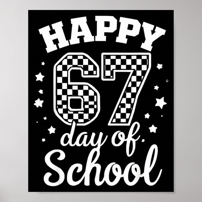 Póster Happy 67th Day Of School Students Teacher Kids 100 (Frente)