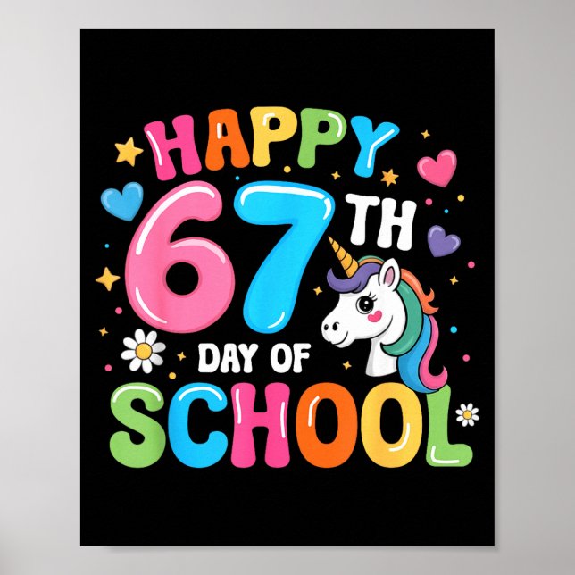 Póster Happy 67th Day Of School Teachers Students 67 Meme (Frente)