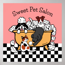 Póster Happy Bath Time Black Labrador Mascota Salon