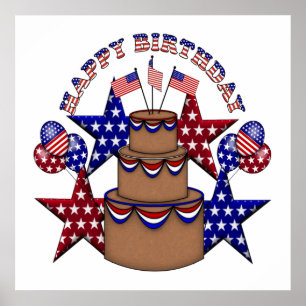Póster Happy Birthday 4th of July