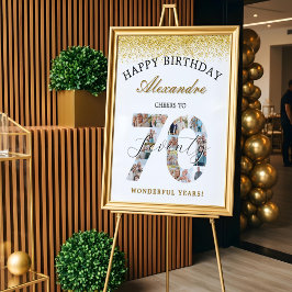 Póster Happy Birthday Cheers To 70 Years Photo Collage