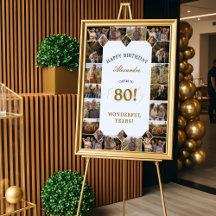 Happy Birthday Cheers To 80 Years Photo Collage