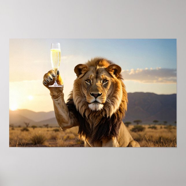 Póster Happy Birthday Lion - Congratulations -  (Frente)