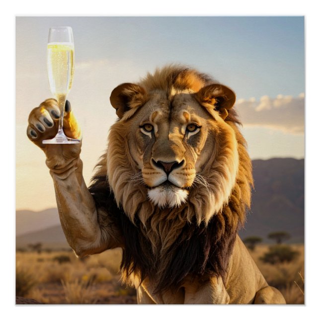 Póster Happy Birthday Lion - Congratulations -  (Anverso)