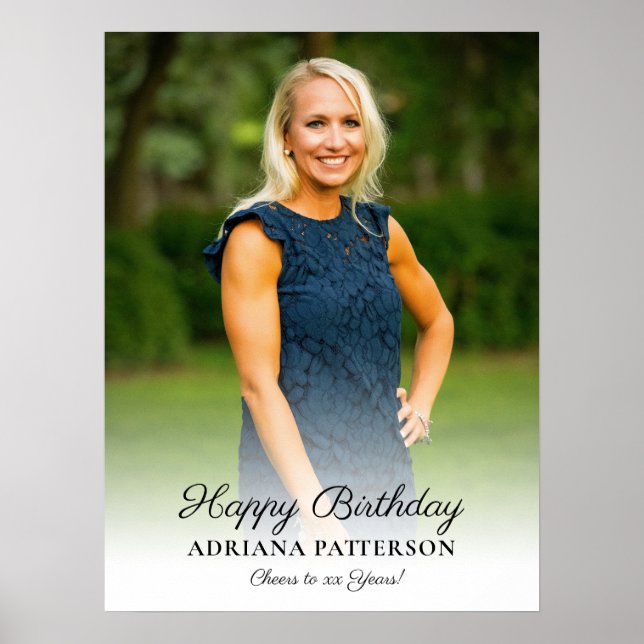 Póster Happy Birthday Photo, Cheers and Welcome to Party  (Frente)