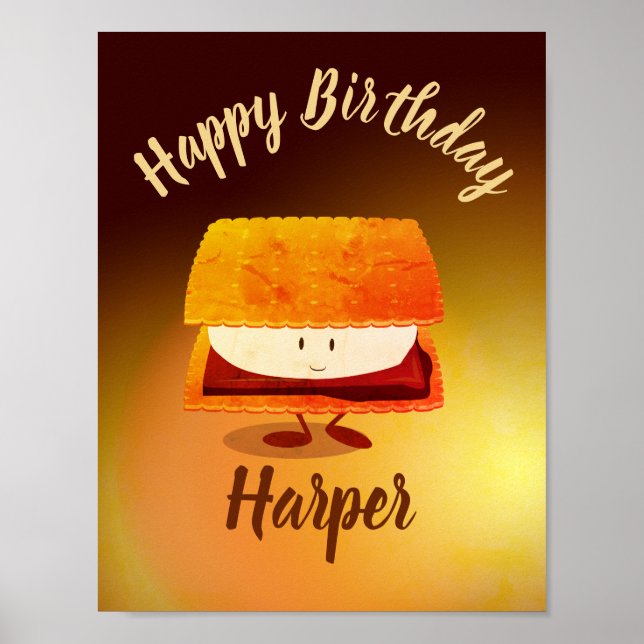 Póster Happy Birthday S’more Name Poster (Frente)