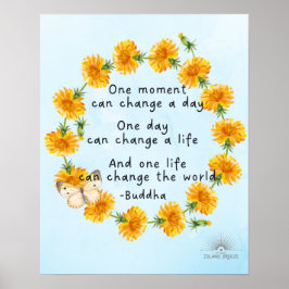 Póster Happy Buddha quote