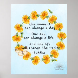Póster Happy Buddha quote