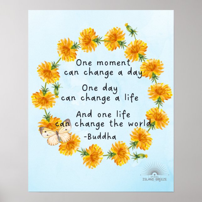 Póster Happy Buddha quote (Frente)