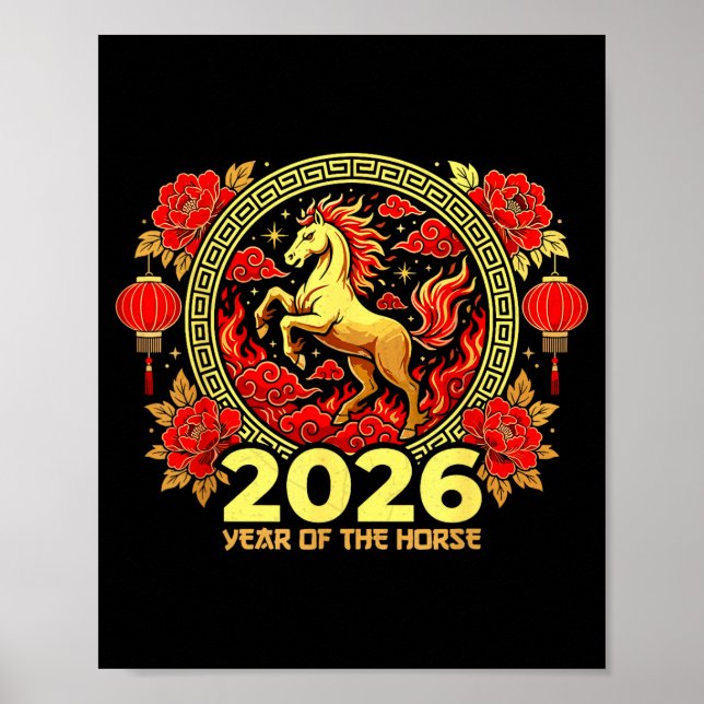 Póster Happy Chinese New Year Of The Fire Horse Chinese Z (Frente)