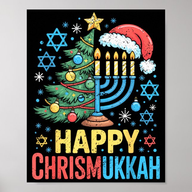 Póster Happy Chrismukkah Holiday Christmas And Hanukkah S (Frente)