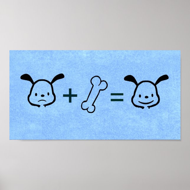Póster Happy Dog Math Print - Blue (Frente)