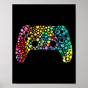 Póster Happy Dot Day Gamers Boy Game Controller Colorous