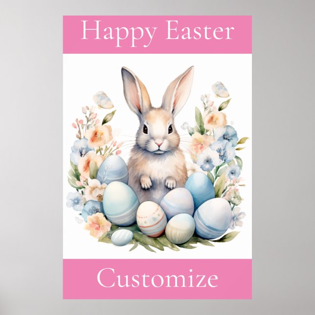 Póster Happy Easter Bunny Basket Thunder_Cove (Frente)
