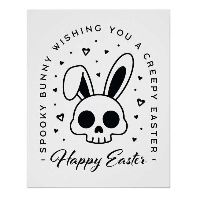 Póster Happy Easter creepy wishes spooky bunny (Anverso)