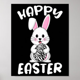 Póster Happy Easter Egny Zebra Print Bunny Easter Co