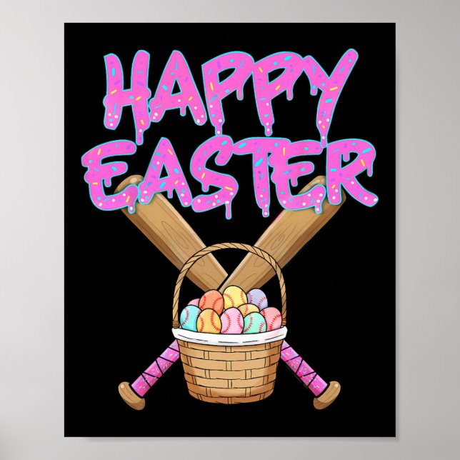 Póster Happy Easter Sell T Ice Cream Drin With Egg Sket (Frente)