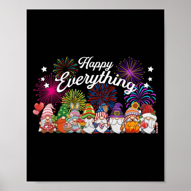 Póster Happy Everything Gnomes For All Year Every Holiday (Frente)