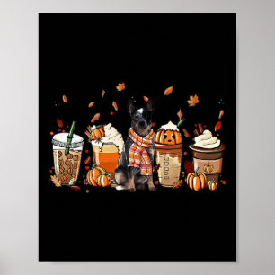 Póster Happy Fall Y'all Heeler Dog Coffkin Pumpkin Fall A
