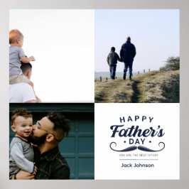 Póster Happy Father’s Day Mustache Tribute Design
