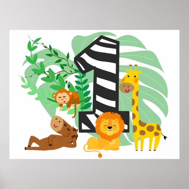 Póster Happy First Birthday Baby! (Frente)