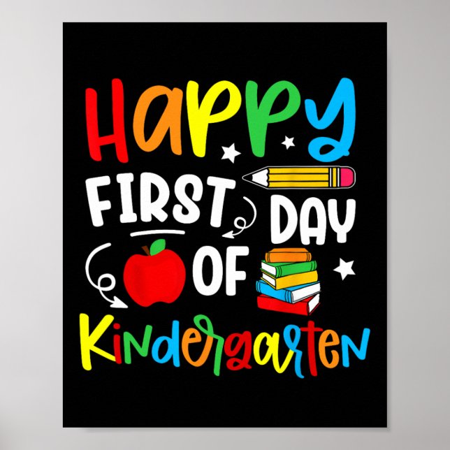 Póster Happy First Day Of Kindergarten Back To School Tea (Frente)
