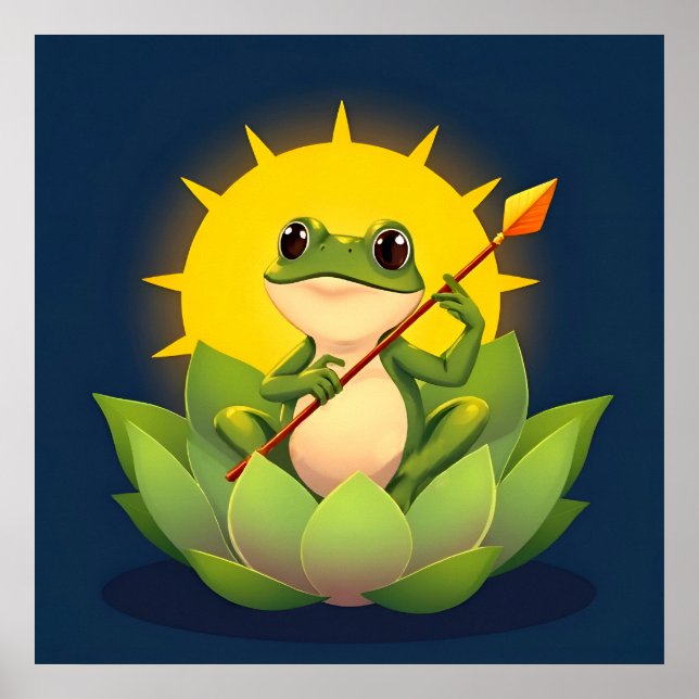 Póster Happy Frog Princess in Lotus Waits For The Prince (Frente)