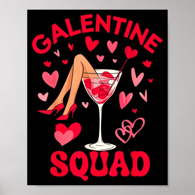 Póster Happy Galentines Squad Valentine's Girls Day Febru (Frente)