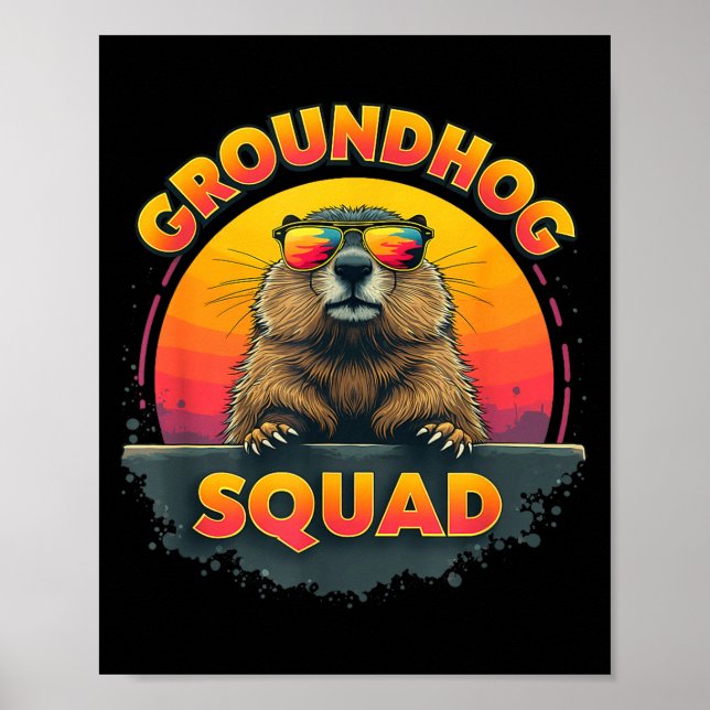 Póster Happy Groundhog Day 2025 - Fun Groundhog Squad App (Frente)