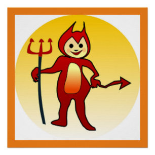 PÓSTER "HAPPY HALLOWEEN" PEQUEÑO DIABLO