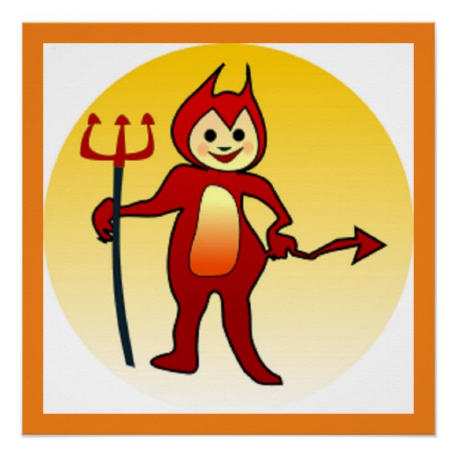 PÓSTER "HAPPY HALLOWEEN" PEQUEÑO DIABLO (Anverso)