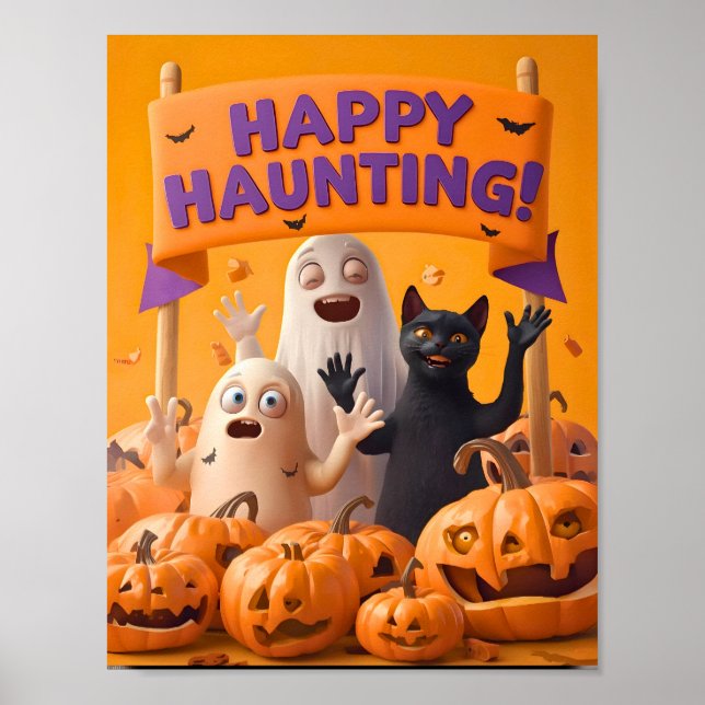 Póster Happy Haunting - Kids Halloween Poster (Frente)