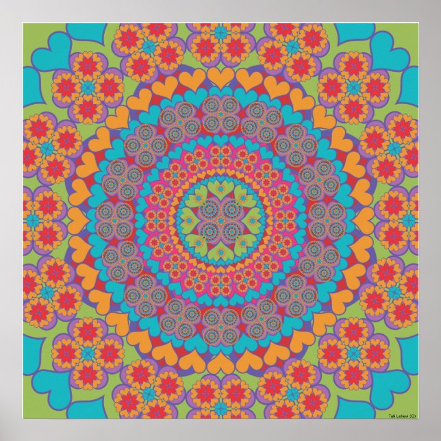 Póster Happy Heart Mandala 1 (Frente)