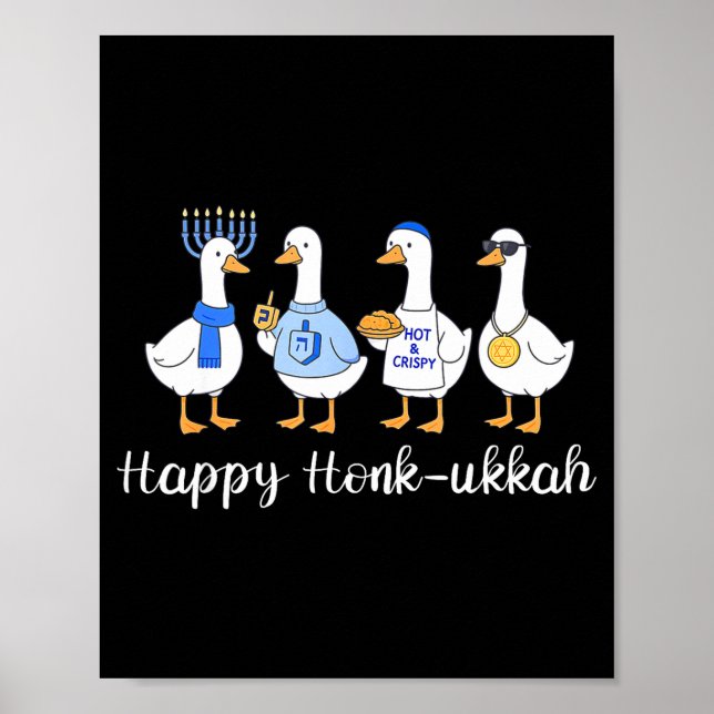 Póster Happy Honkukkah Hanukkah Funny Chanukah Jewish Fes (Frente)
