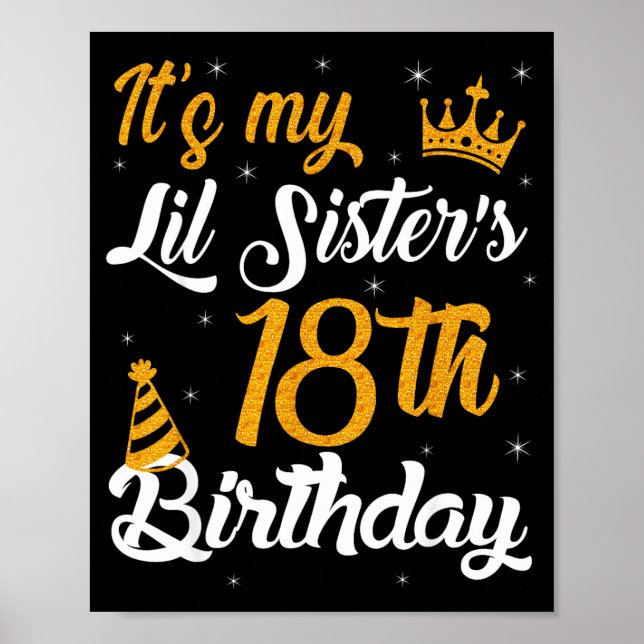 Póster Happy Its My Lil Sisters 18th Birthday 2007 18 Yea (Frente)